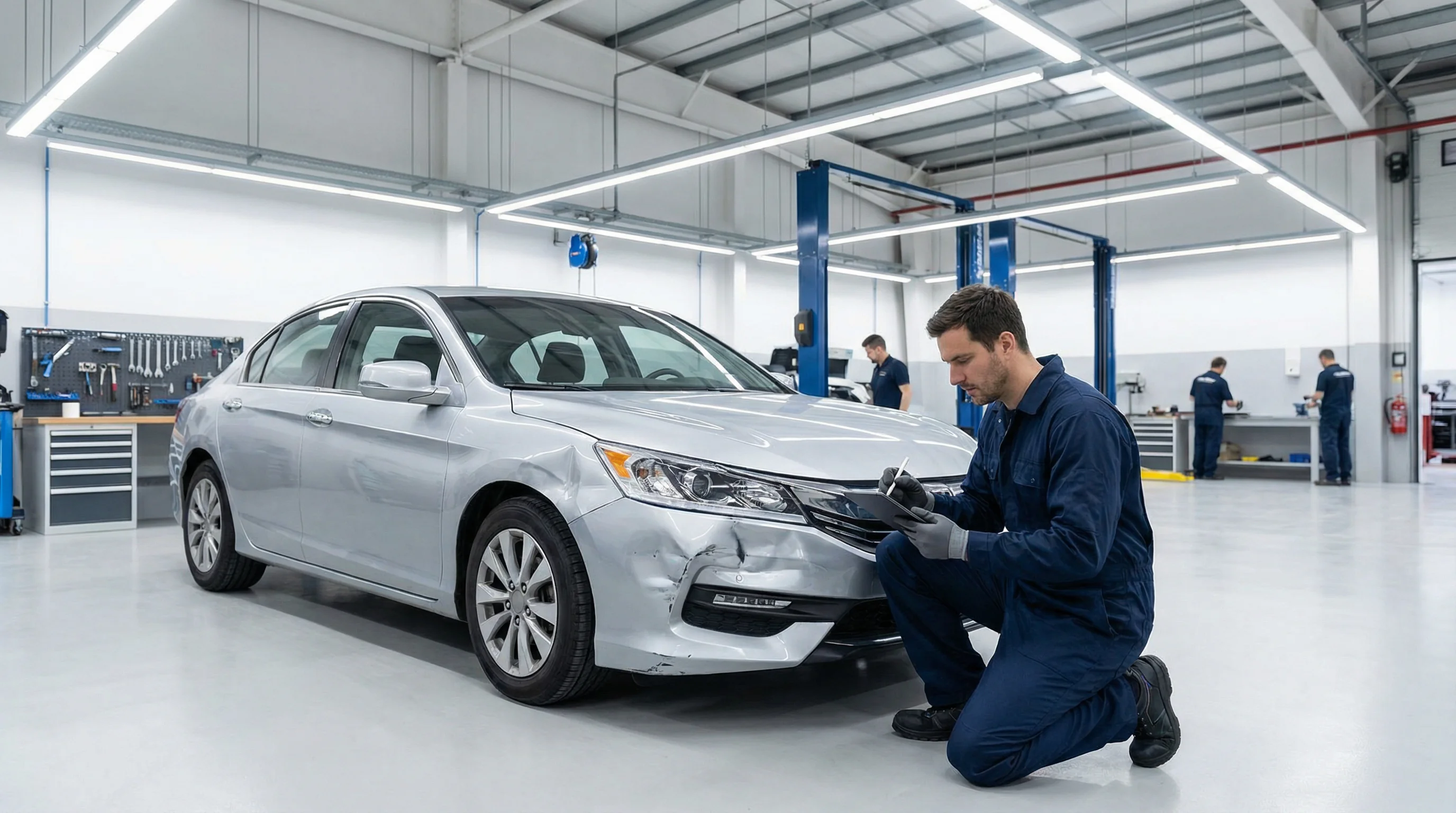 Inspección profesional de daños de colisión en JA Collision